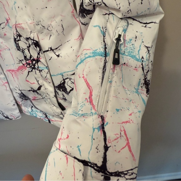 SMN Colorful Paint Splatter Winter Metropolis Ski Jacket ⁶Coat Size Medium - Picture 4 of 9